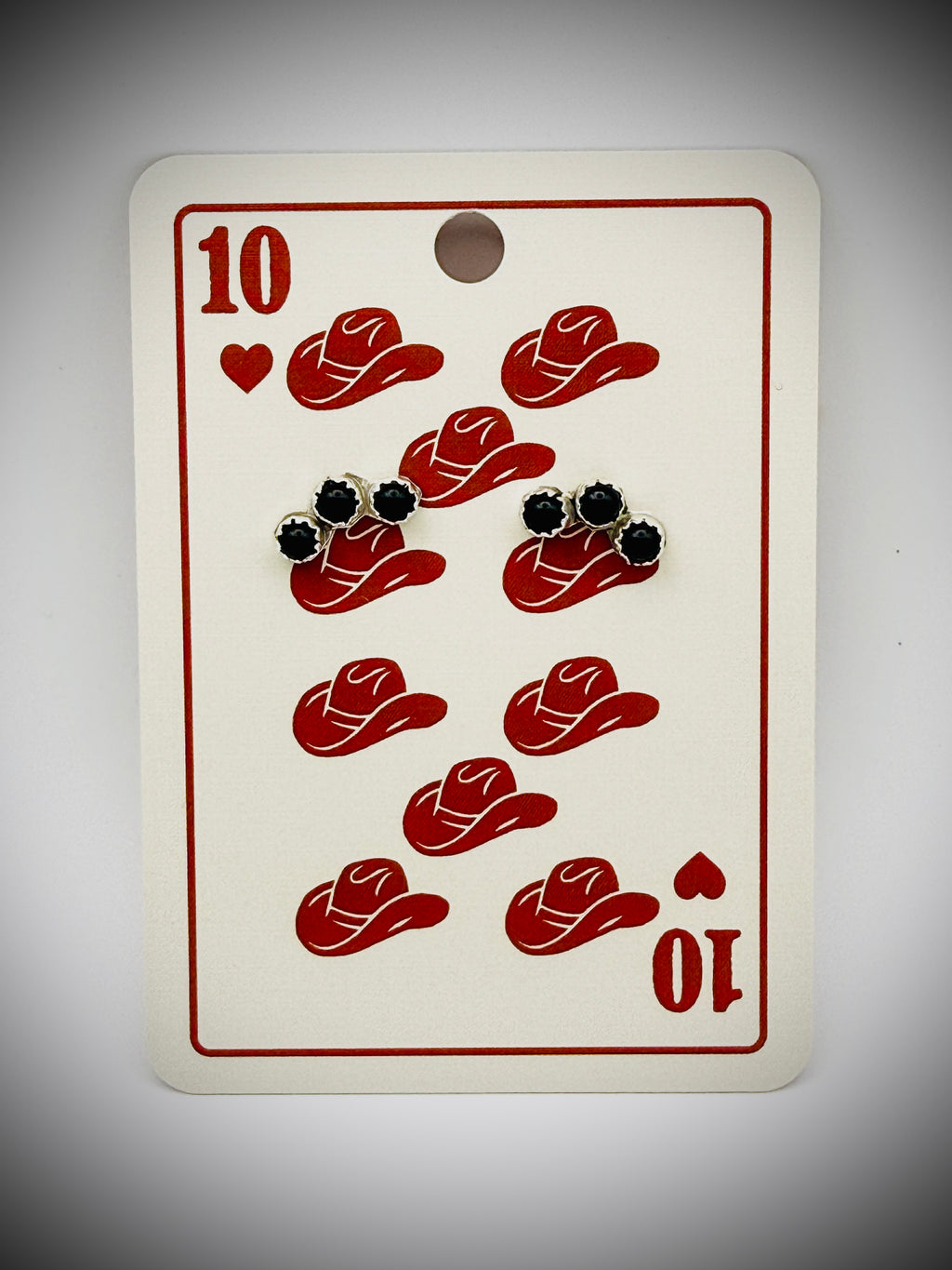 Sterling Silver Black Onyx Triple Stud Earrings – Petite Crawlers