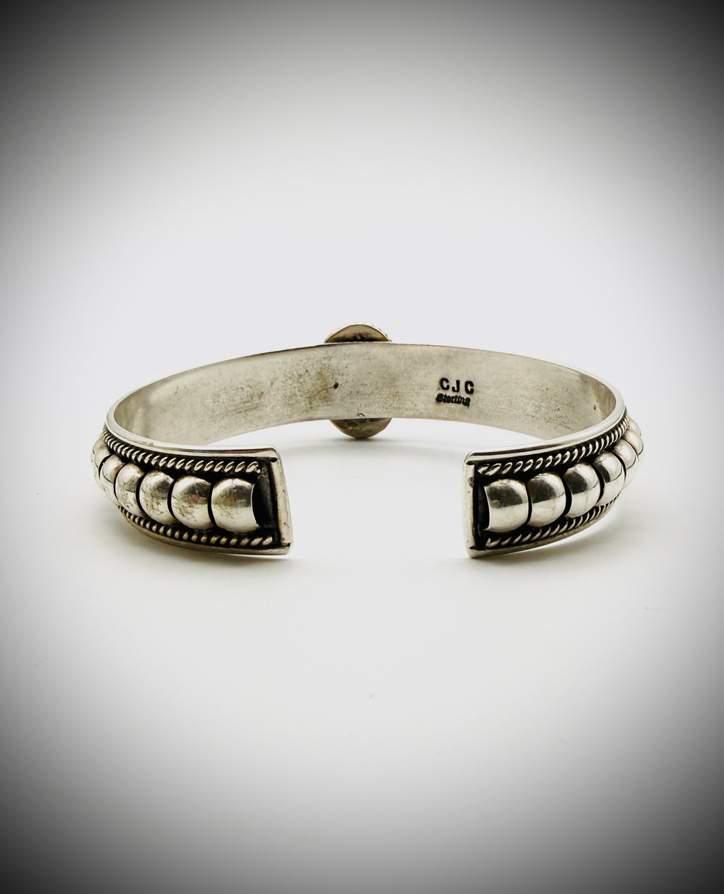 Sterling Silver Turquoise Split-Shank Cuff – Stamped CJC