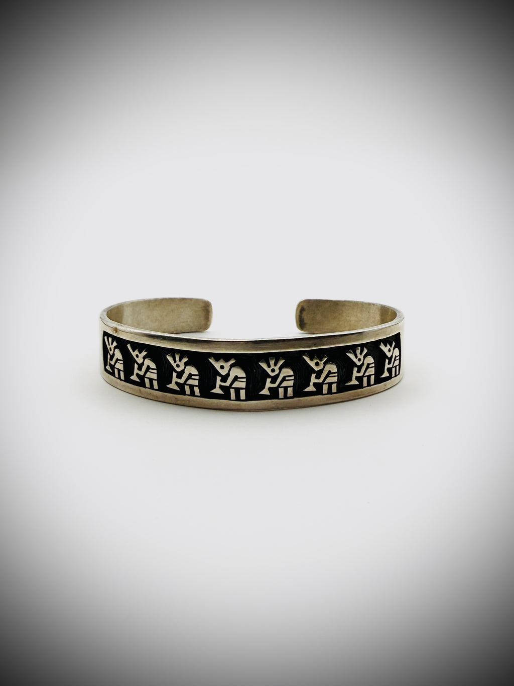 Vintage Hopi Sterling Overlay Cuff Bracelet – Spiderweb Hallmark