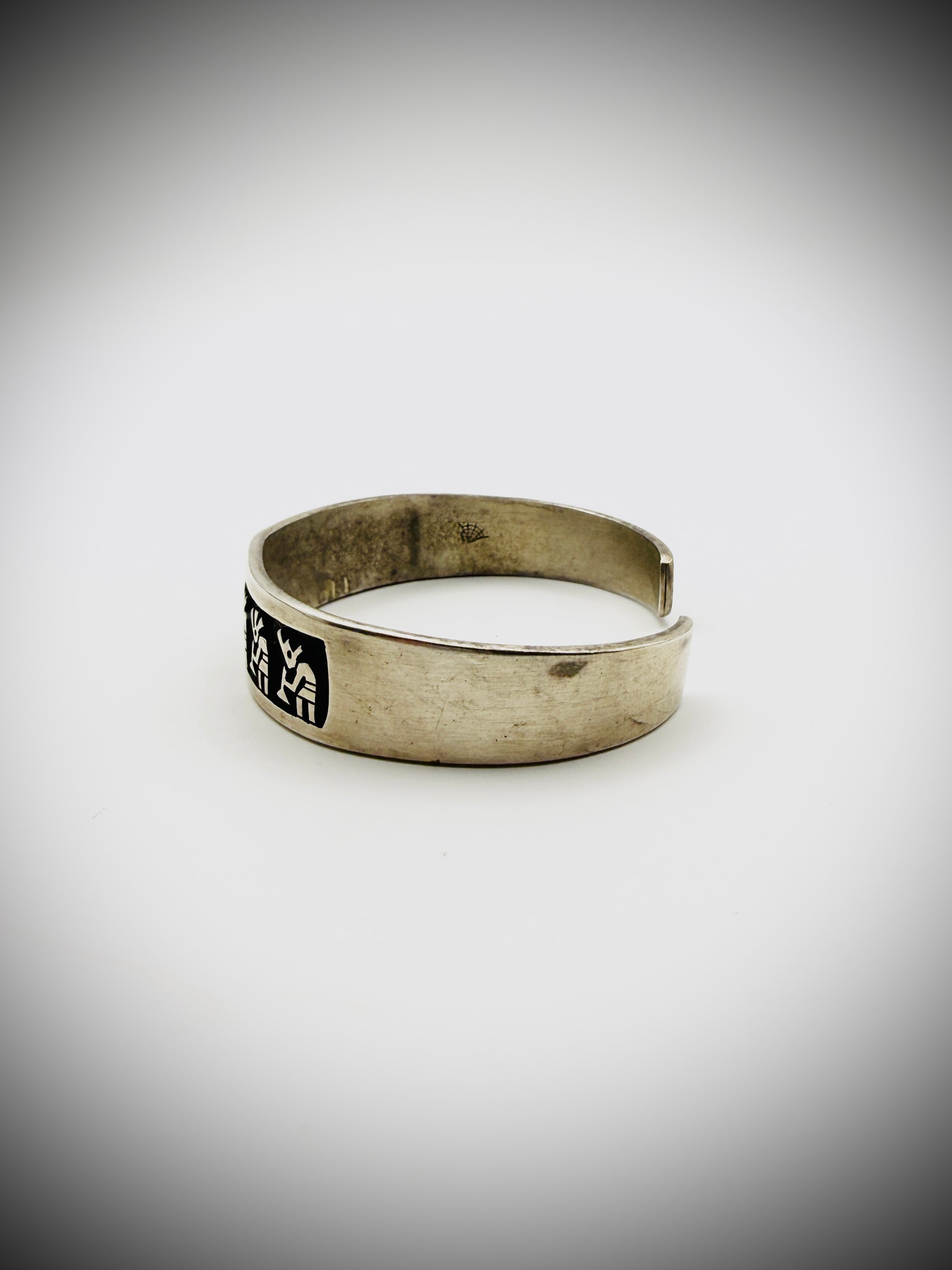 Vintage Hopi Sterling Overlay Cuff Bracelet – Spiderweb Hallmark