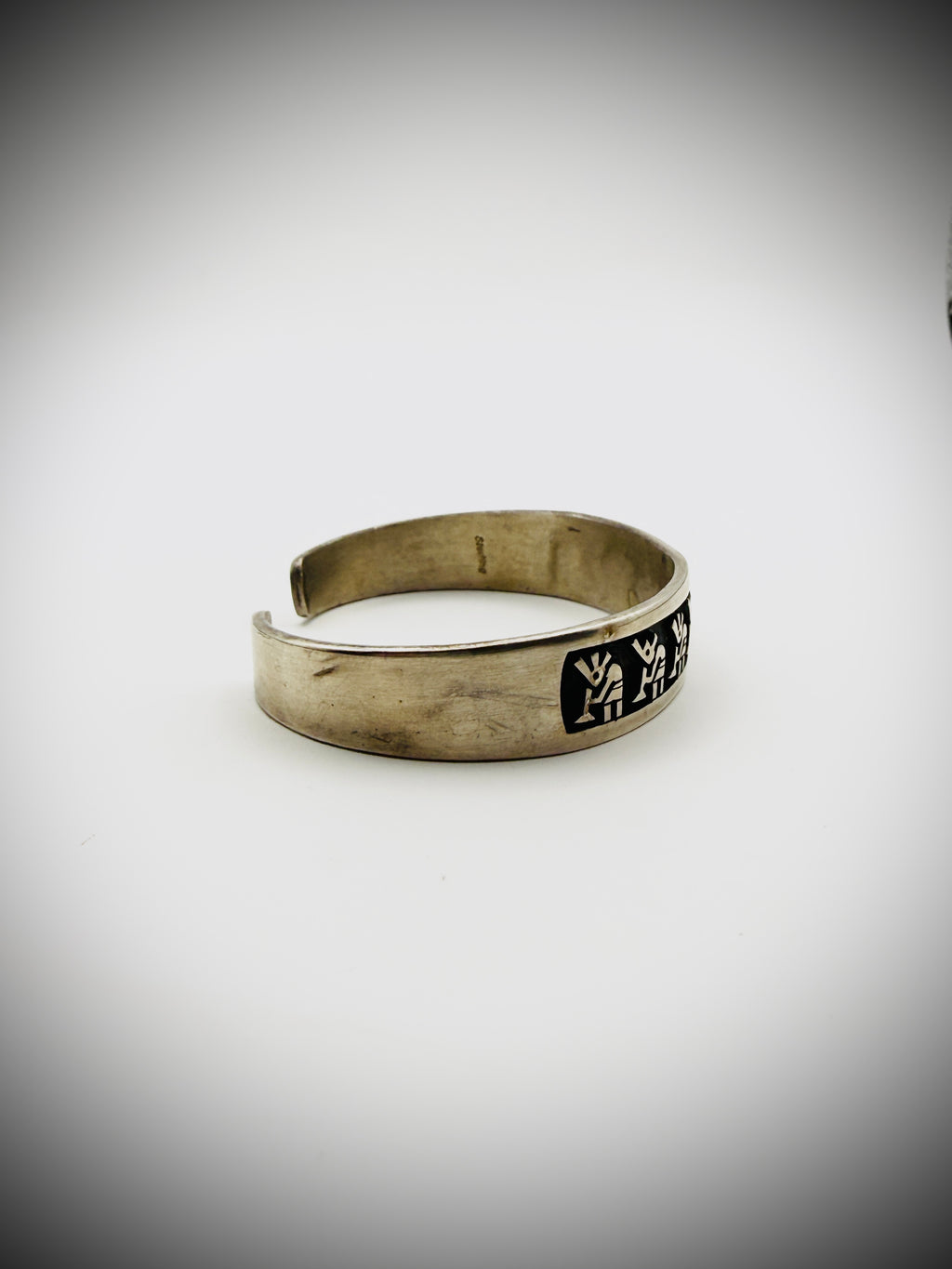 Vintage Hopi Sterling Overlay Cuff Bracelet – Spiderweb Hallmark
