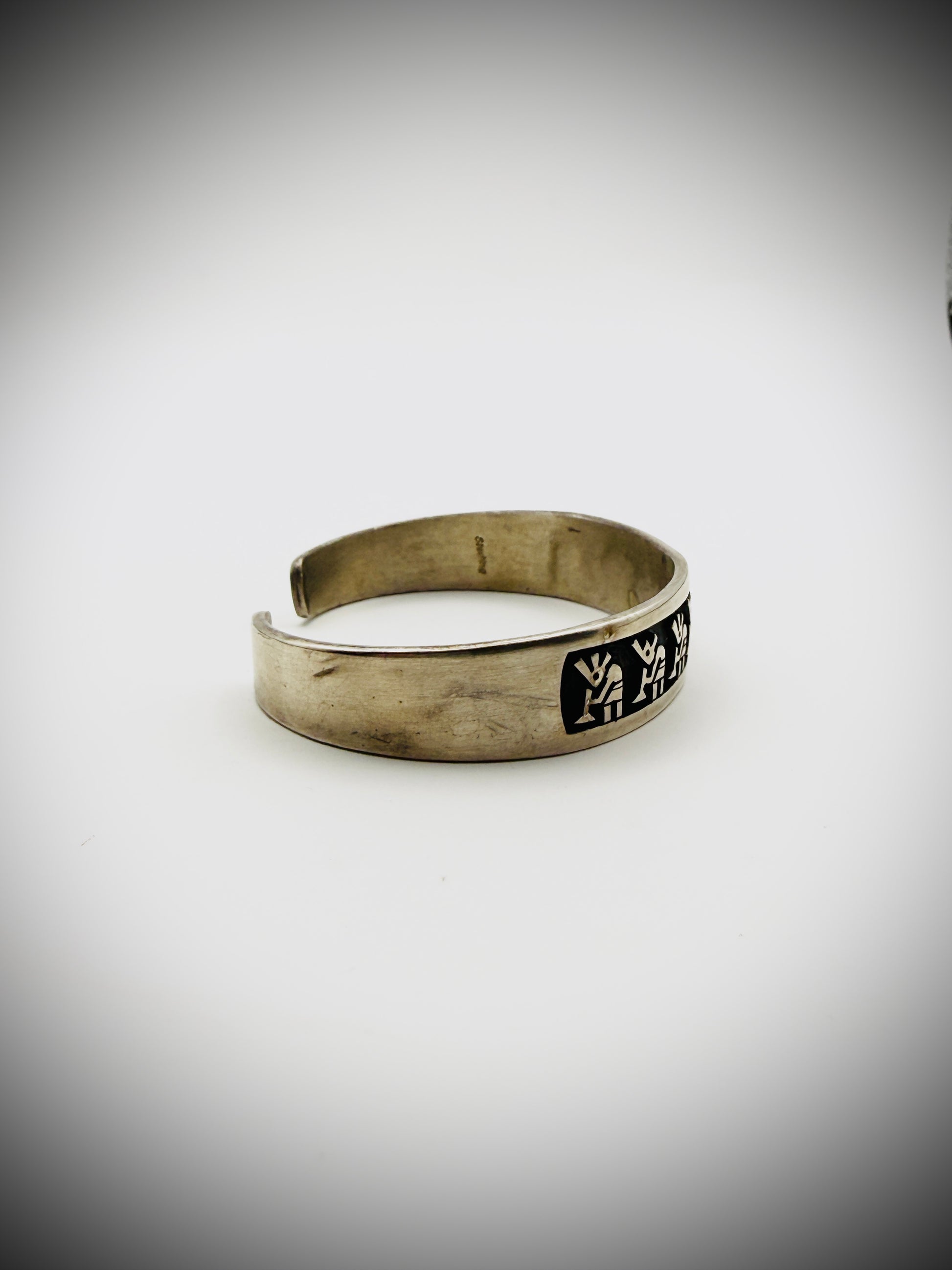 Vintage Hopi Sterling Overlay Cuff Bracelet – Spiderweb Hallmark