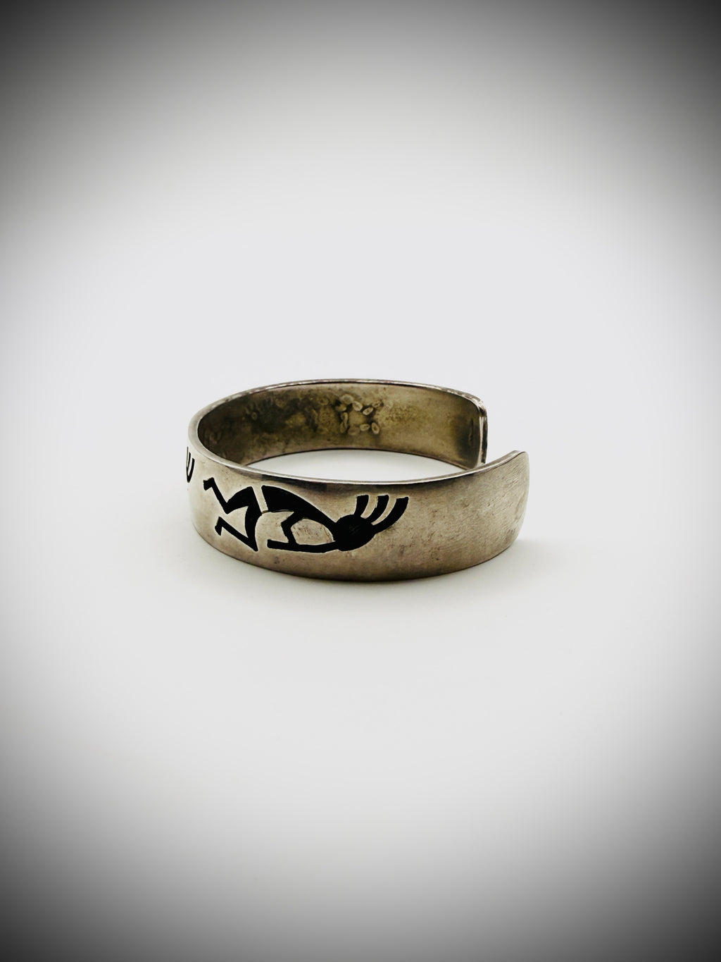 Nathan Fred Jr Kokopelli Hopi Sterling Cuff Bracelet