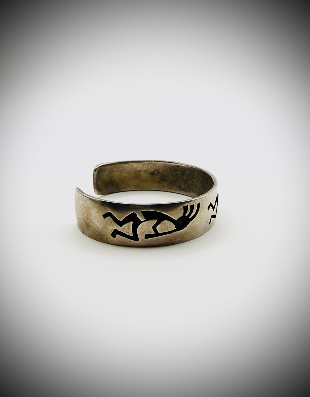 Nathan Fred Jr Kokopelli Hopi Sterling Cuff Bracelet