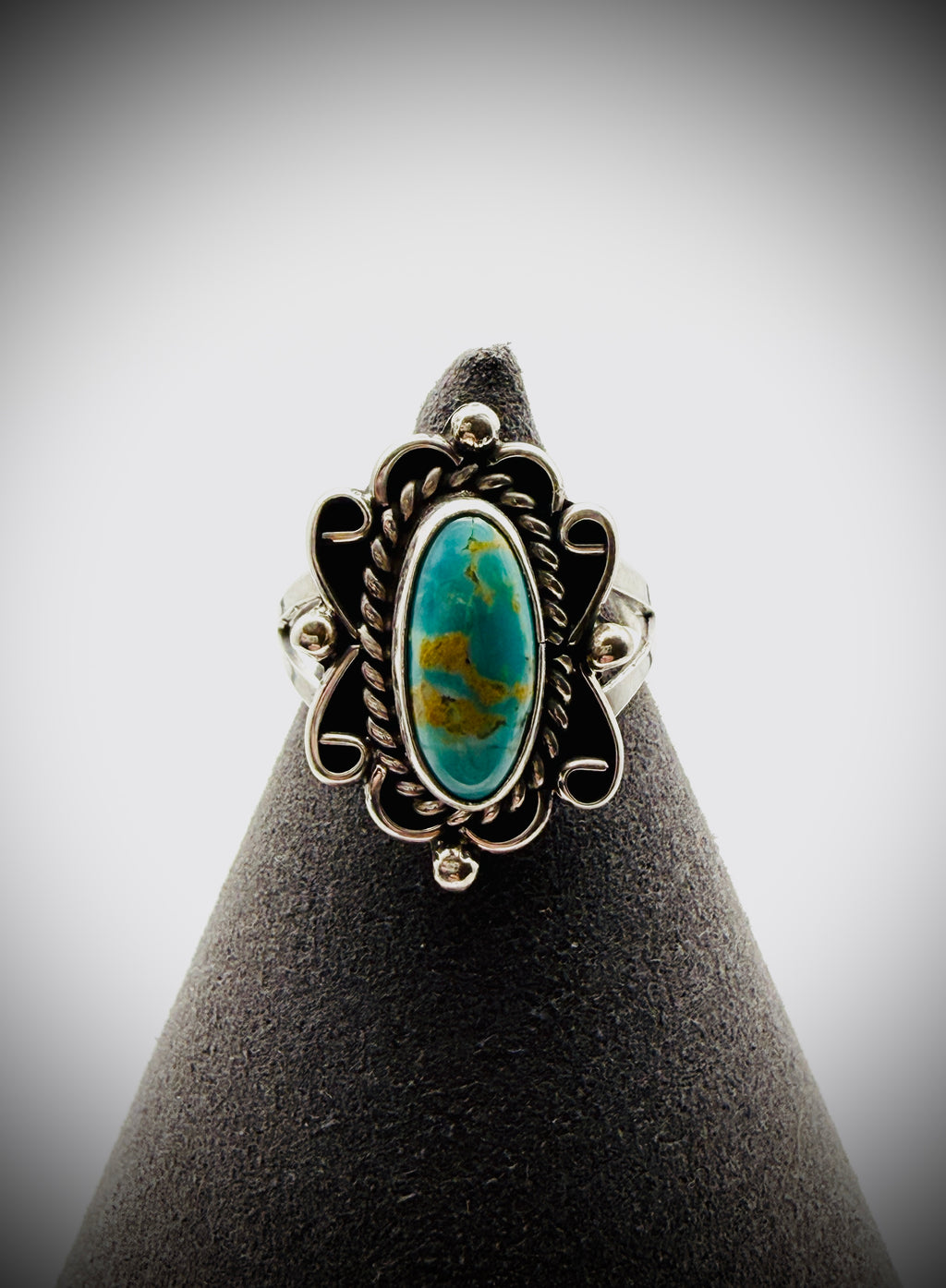 Priscilla Smith Navajo Turquoise Ring Sz 8.25
