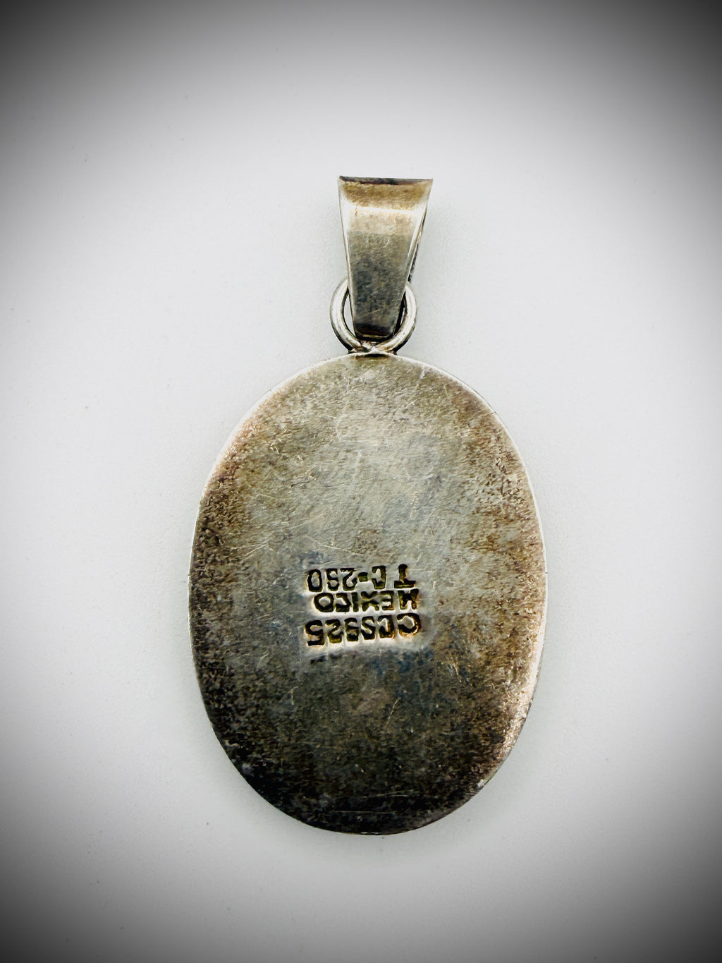 Taxco Mexico Sterling Black Onyx Pendant 2"