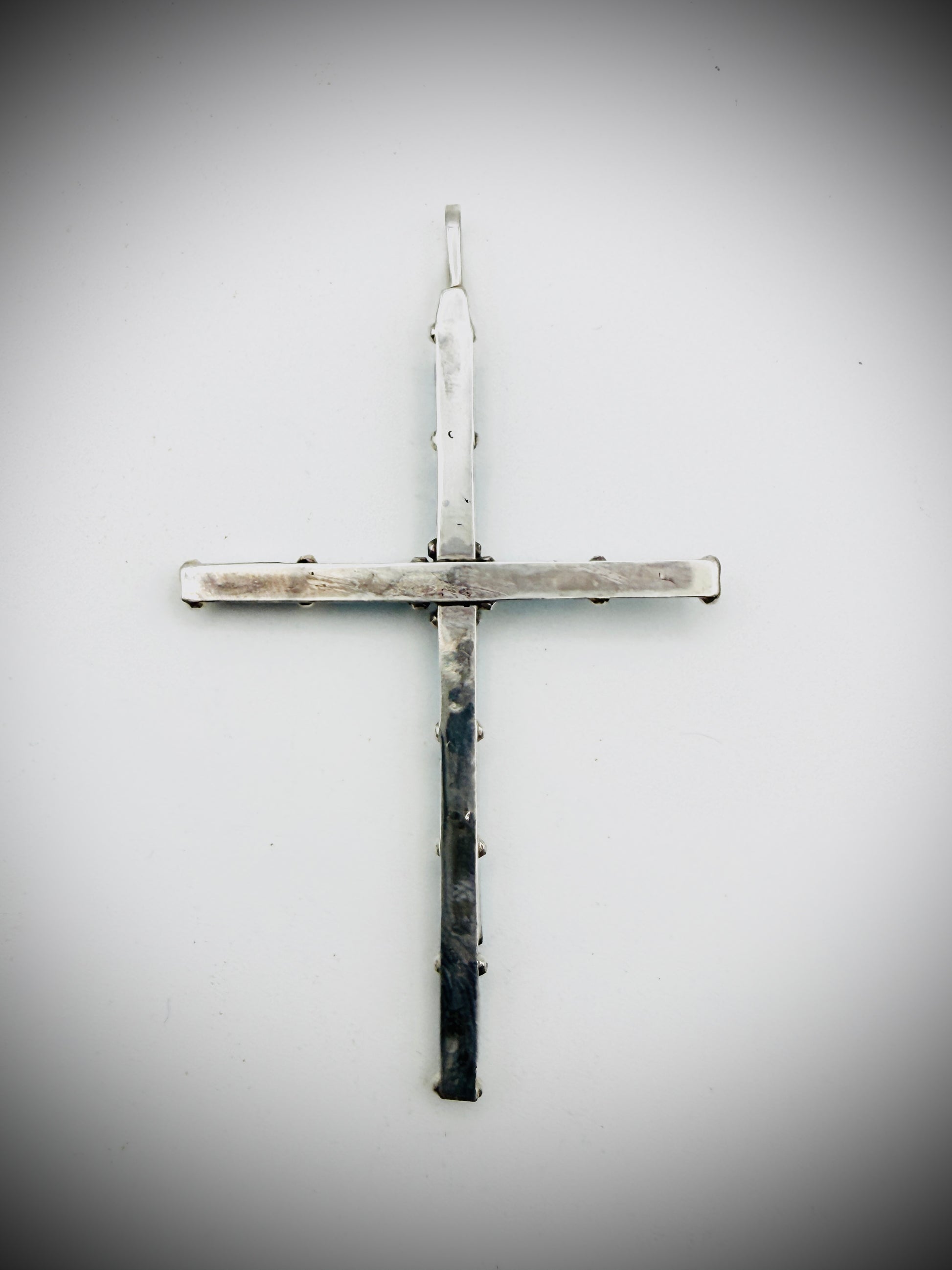 Sterling Turquoise Cross Pendant 2.5"