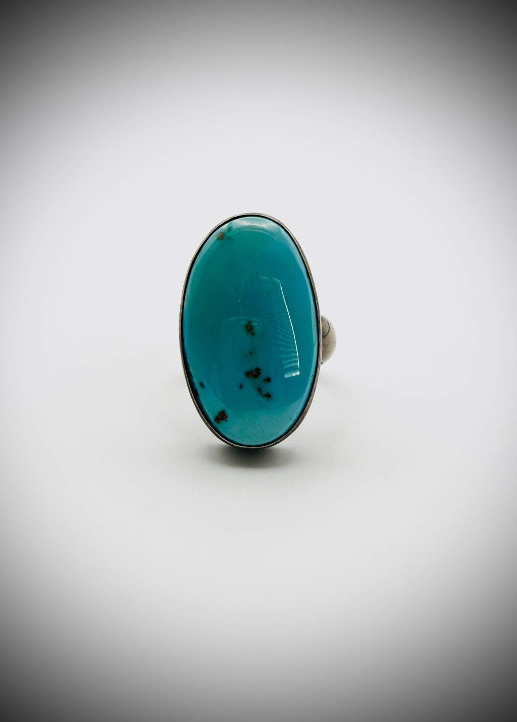 Heavy Patina Sterling Turquoise Ring Size 6.25 – FF Signed