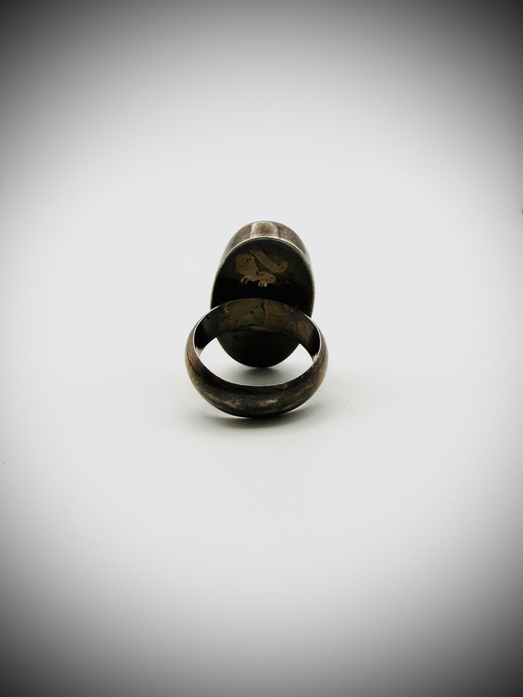 Heavy Patina Sterling Turquoise Ring Size 6.25 – FF Signed