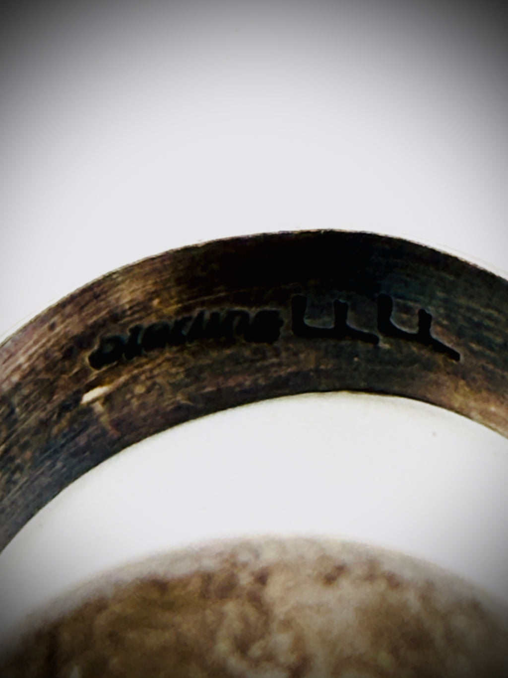 Heavy Patina Sterling Turquoise Ring Size 6.25 – FF Signed