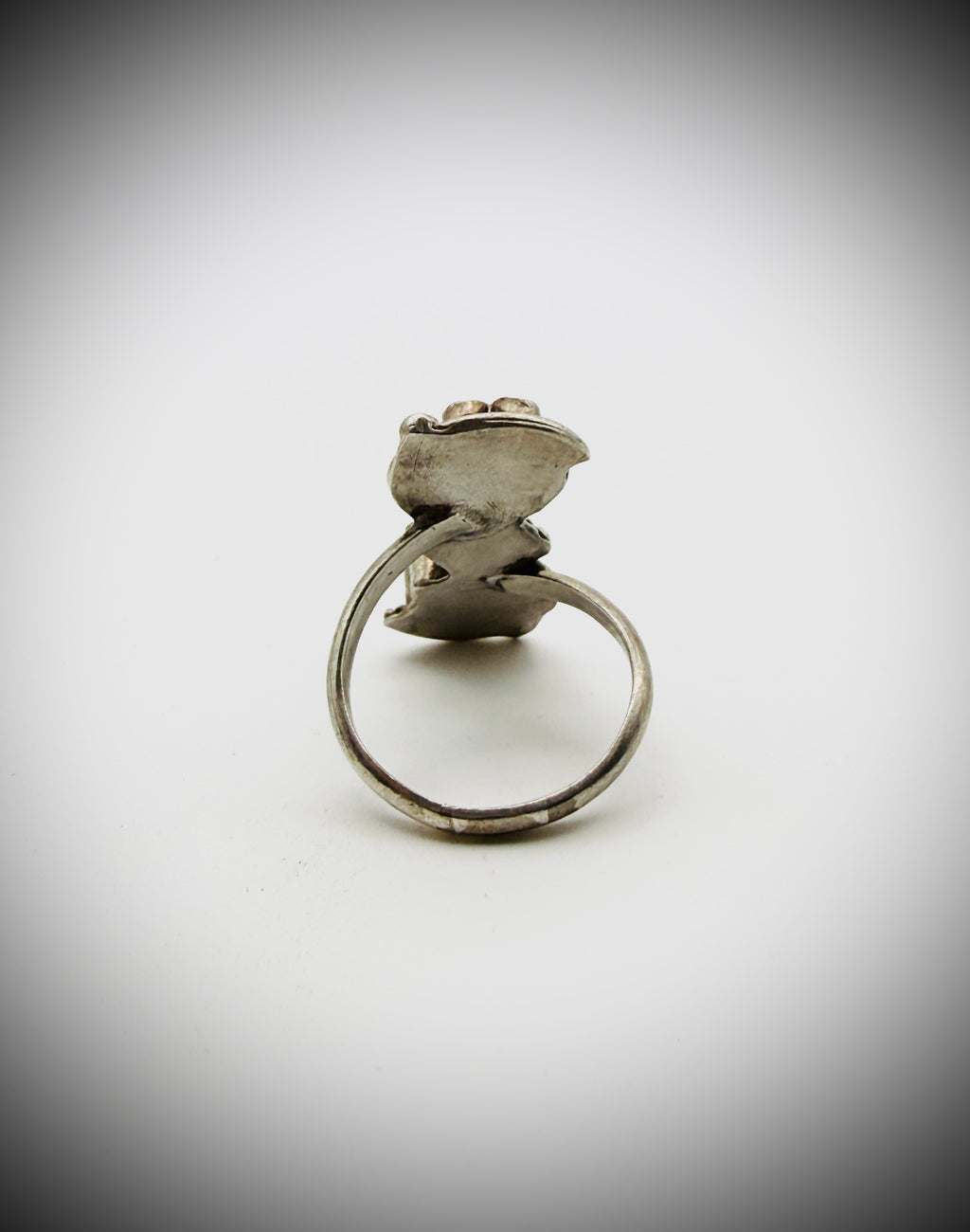 Sterling Silver Turquoise Double Flower Ring Size 9.5
