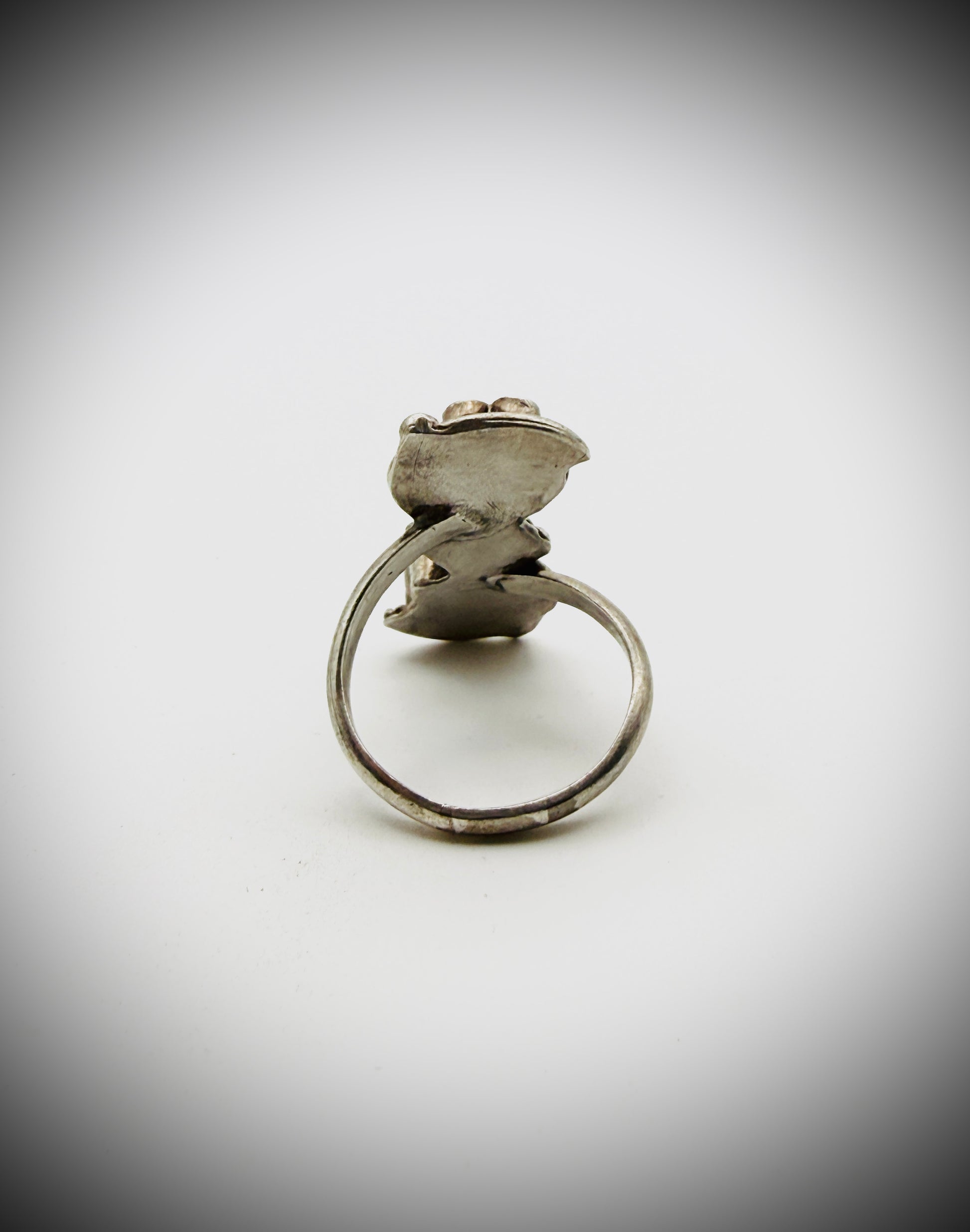Sterling Silver Turquoise Double Flower Ring Size 9.5