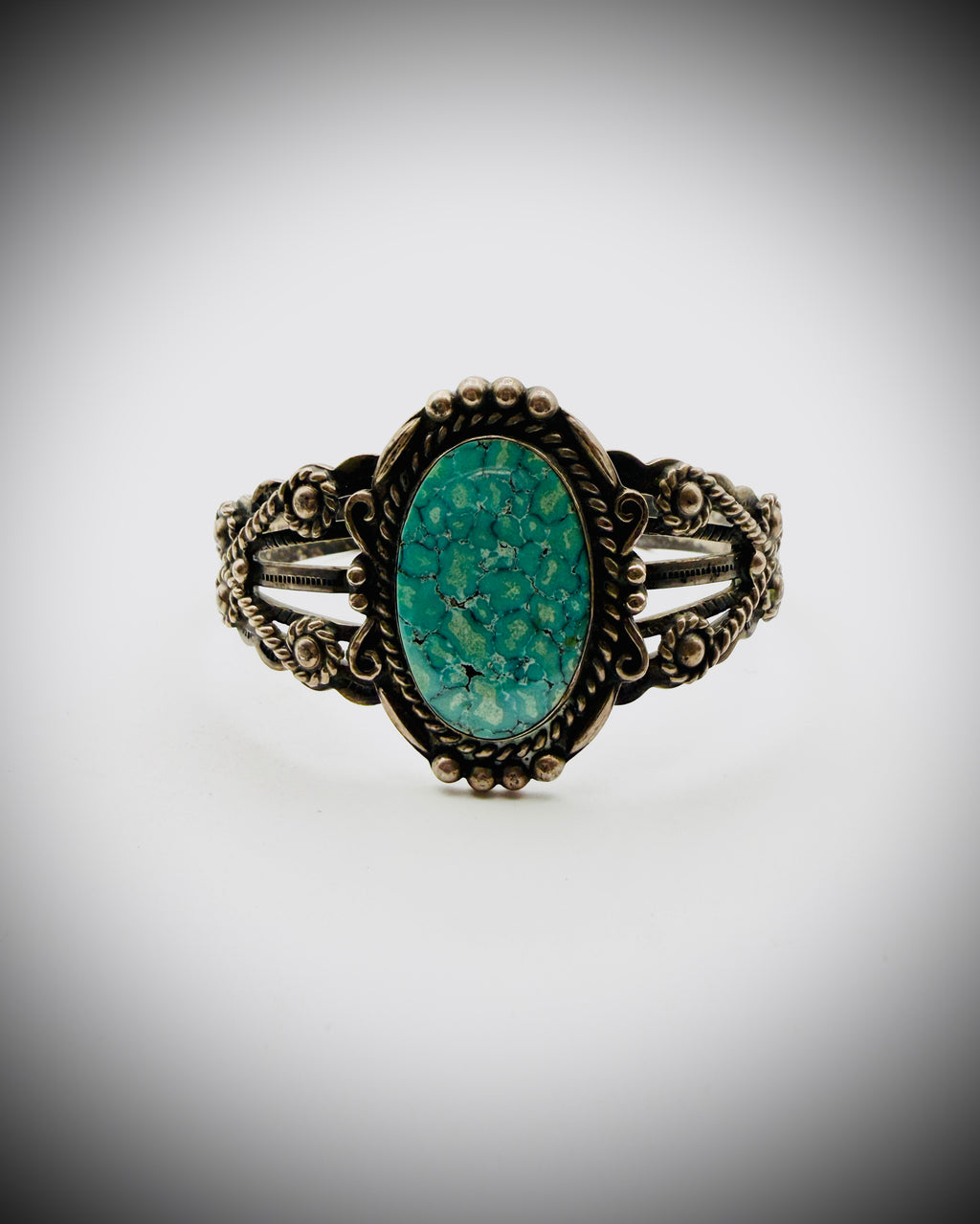 Vintage Sterling Turquoise-Style Cuff Bracelet - 23g