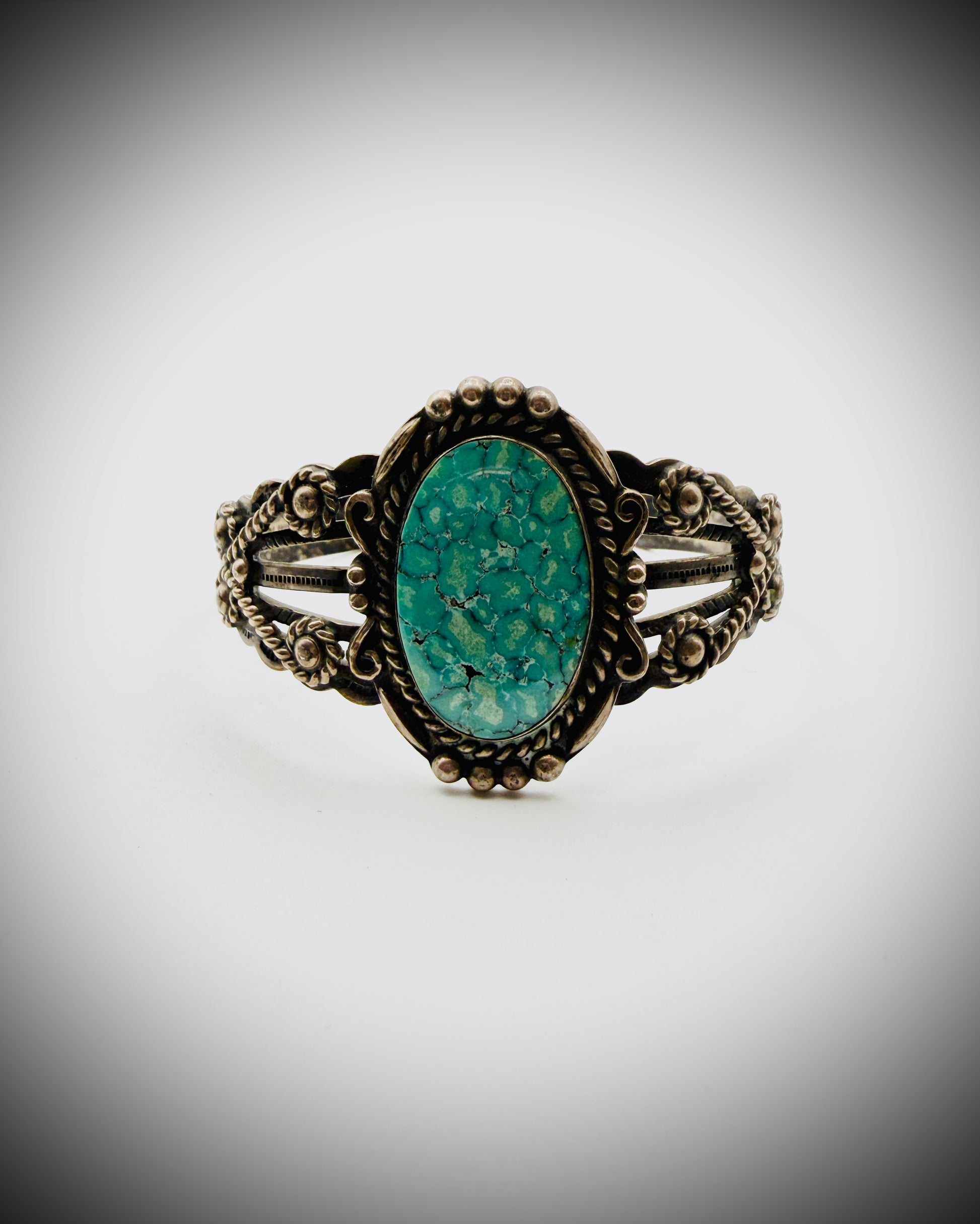Vintage Sterling Turquoise-Style Cuff Bracelet - 23g