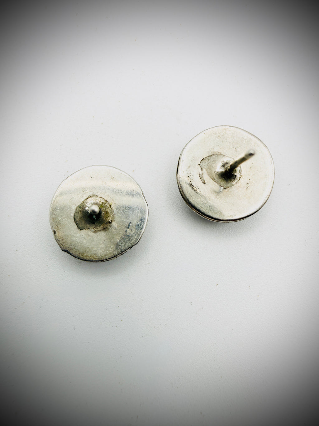Sterling Dome Concho Stud Earrings Vintage Southwest 1/2" 3g