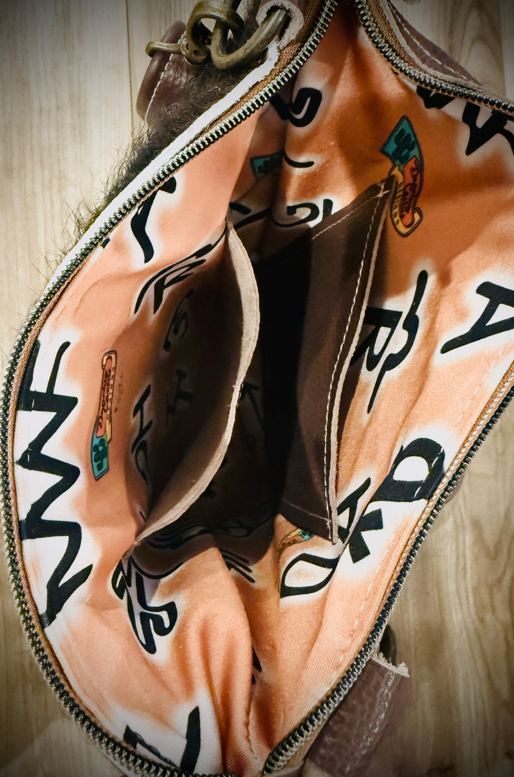 DCD “Shania” Tricolor Cowhide + Buffalo Skull Leather Crossbody | NWOT