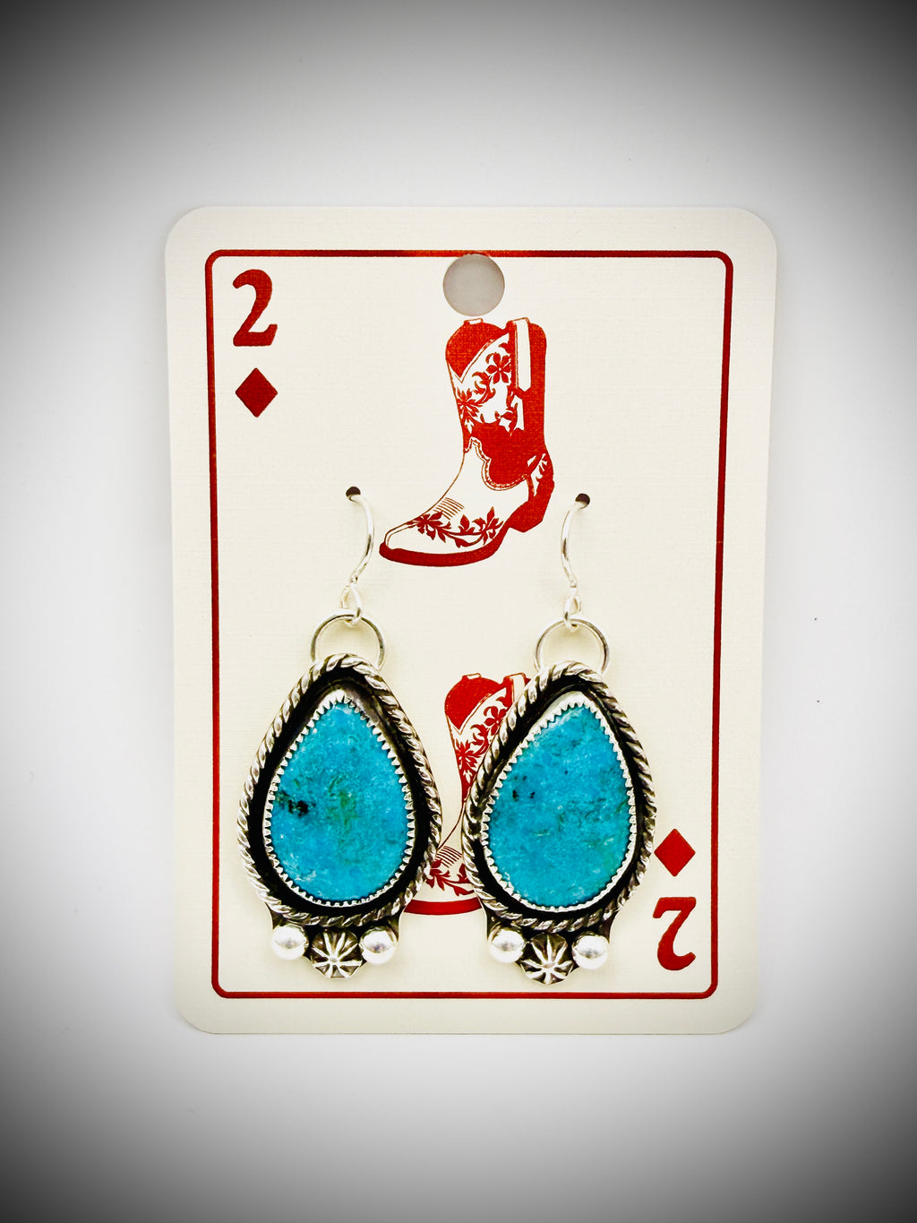 Sterling Silver Turquoise Teardrop Dangle Earrings 925 Artisan Made