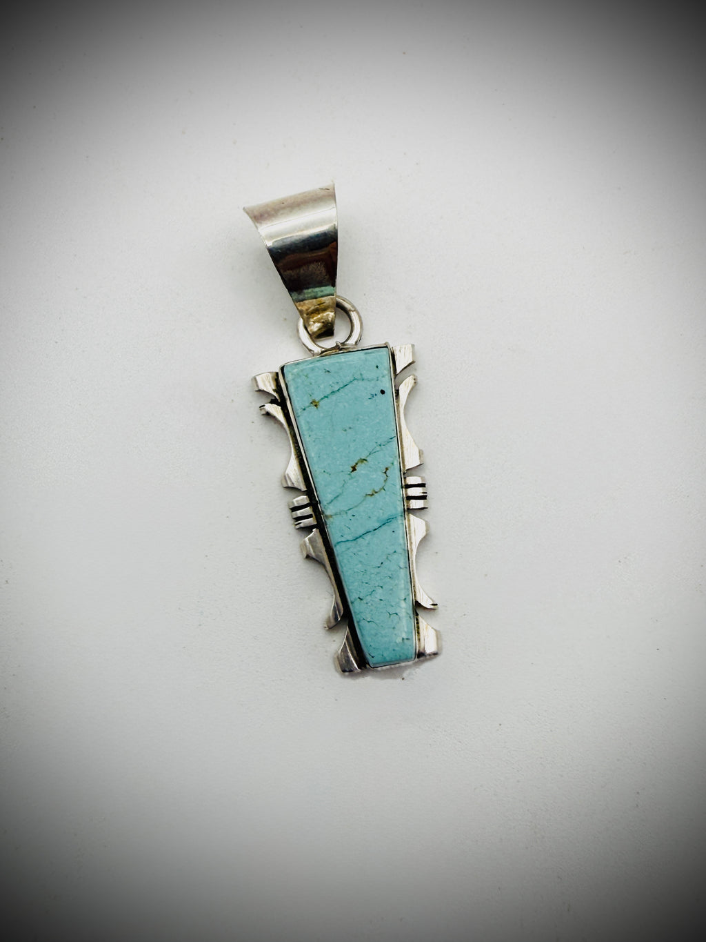 Steve Francisco SF Navajo Sterling Turquoise Inlay Pendant