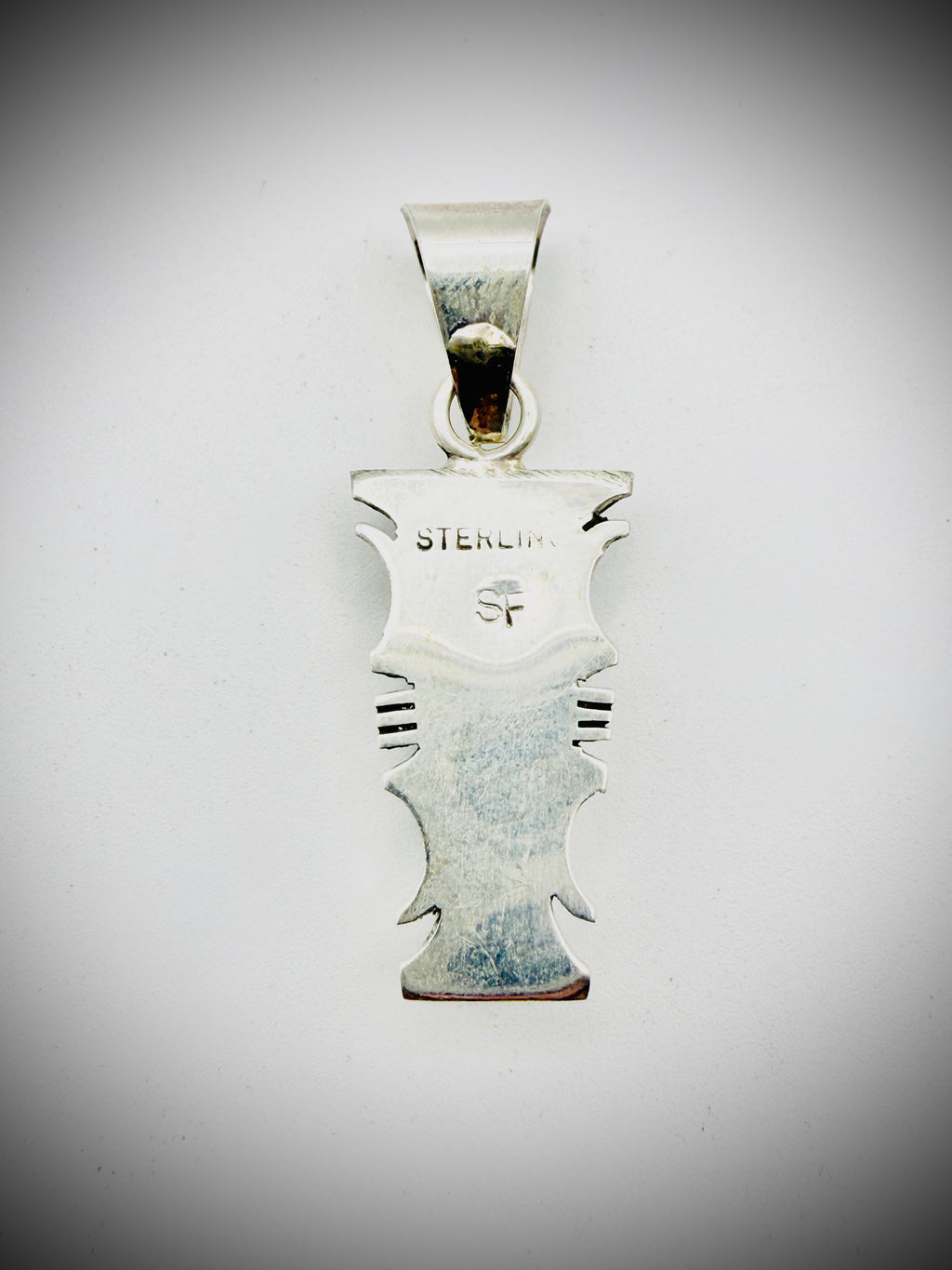 Steve Francisco SF Navajo Sterling Turquoise Inlay Pendant