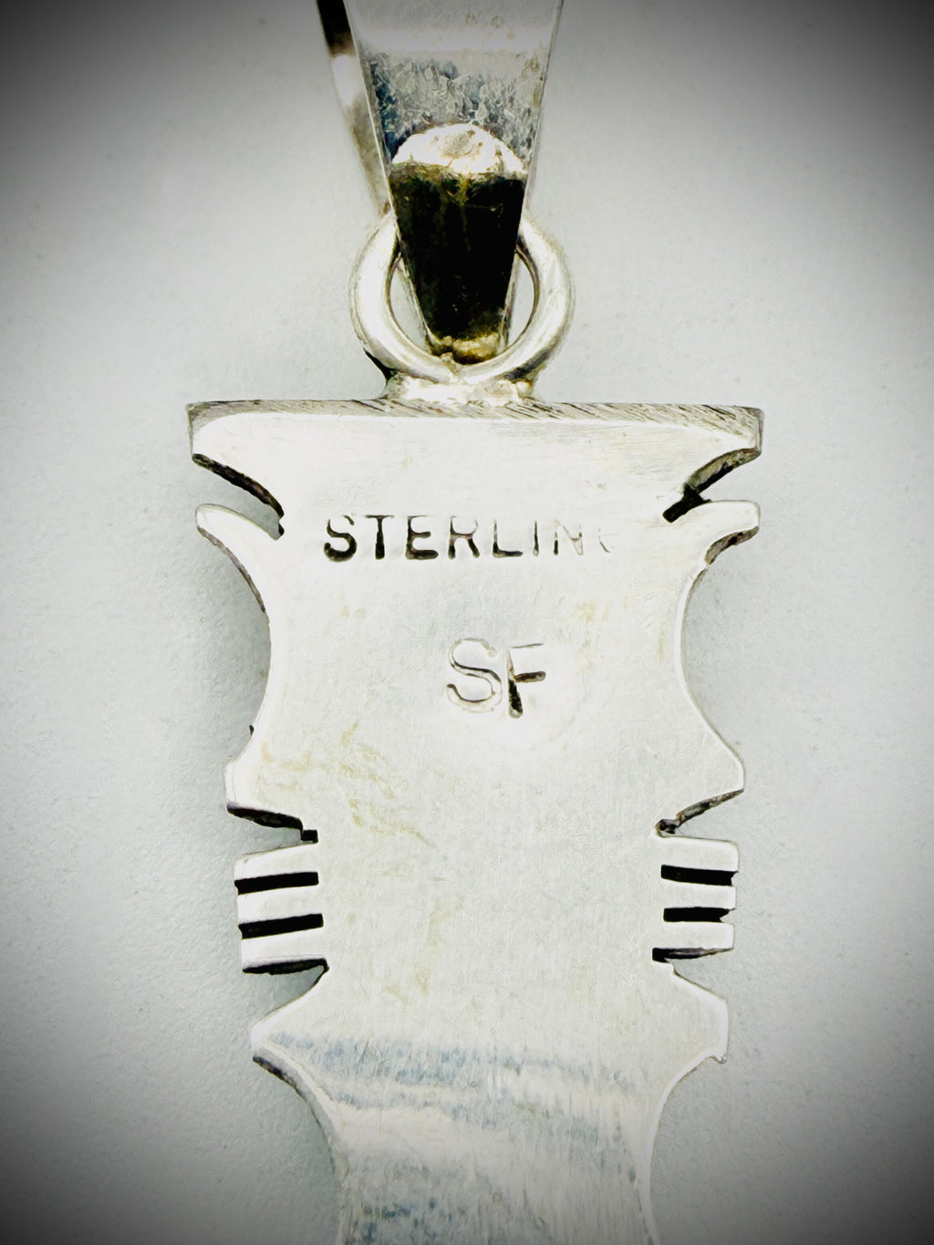 Steve Francisco SF Navajo Sterling Turquoise Inlay Pendant