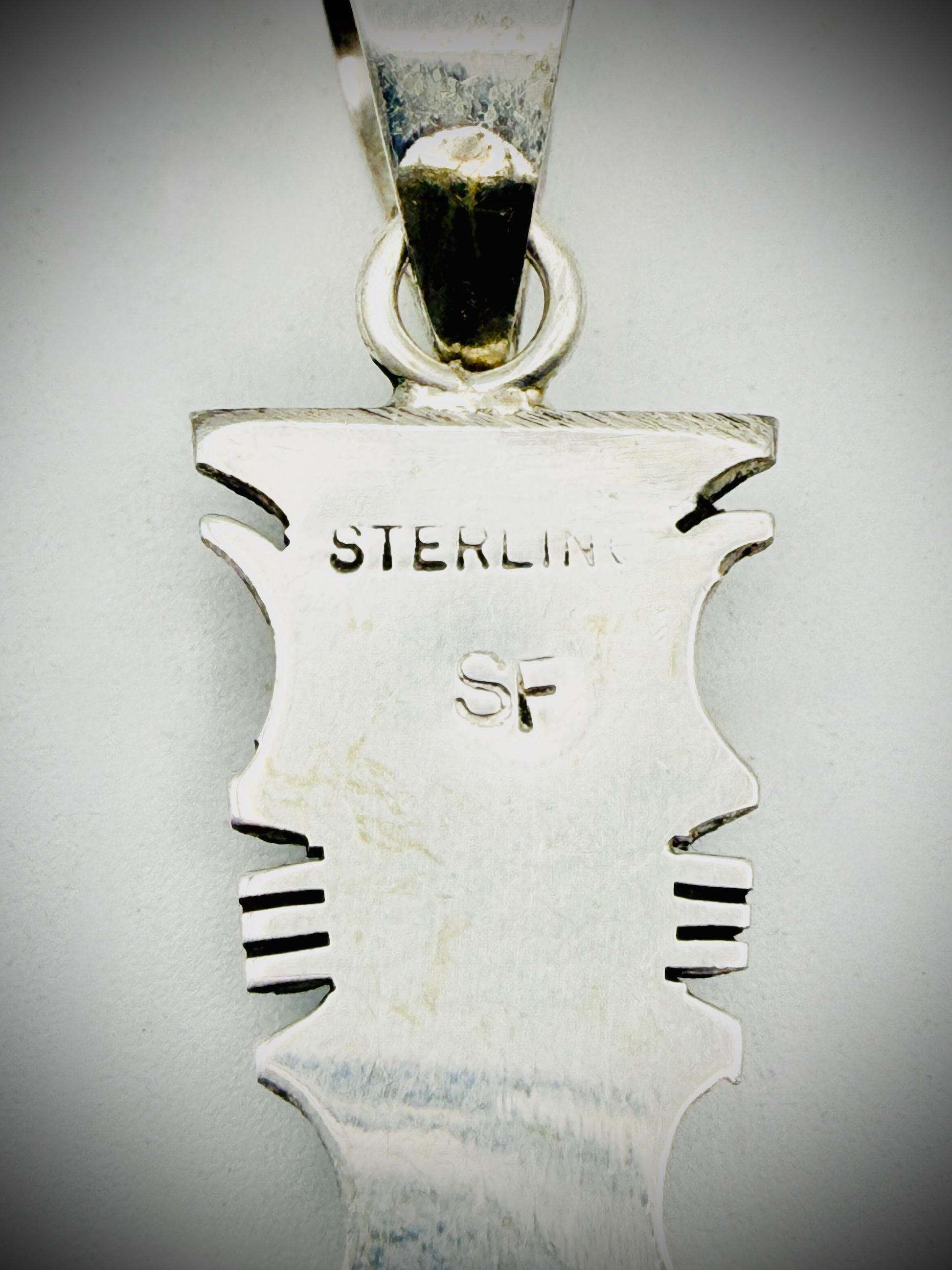 Steve Francisco SF Navajo Sterling Turquoise Inlay Pendant