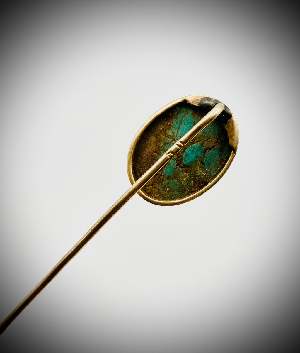 Vintage 14K Gold Turquoise Stick Pin
