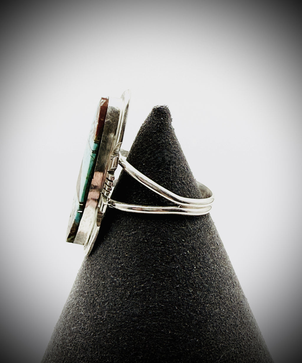 BRANDON ETCITTY STERLING NO. 8 TURQUOISE RING SZ 10