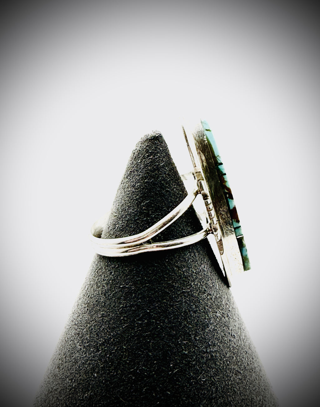 BRANDON ETCITTY STERLING NO. 8 TURQUOISE RING SZ 10