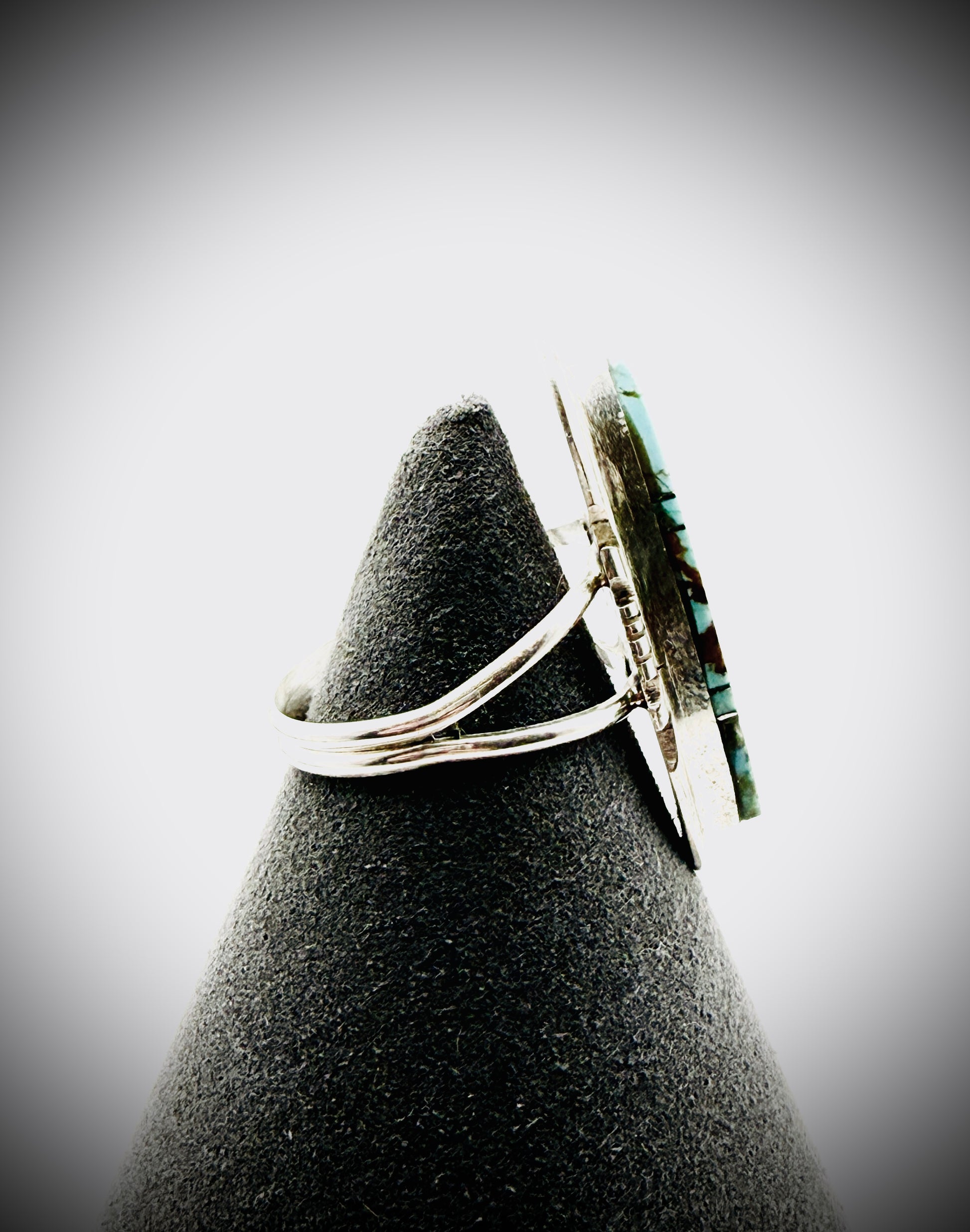 BRANDON ETCITTY STERLING NO. 8 TURQUOISE RING SZ 10