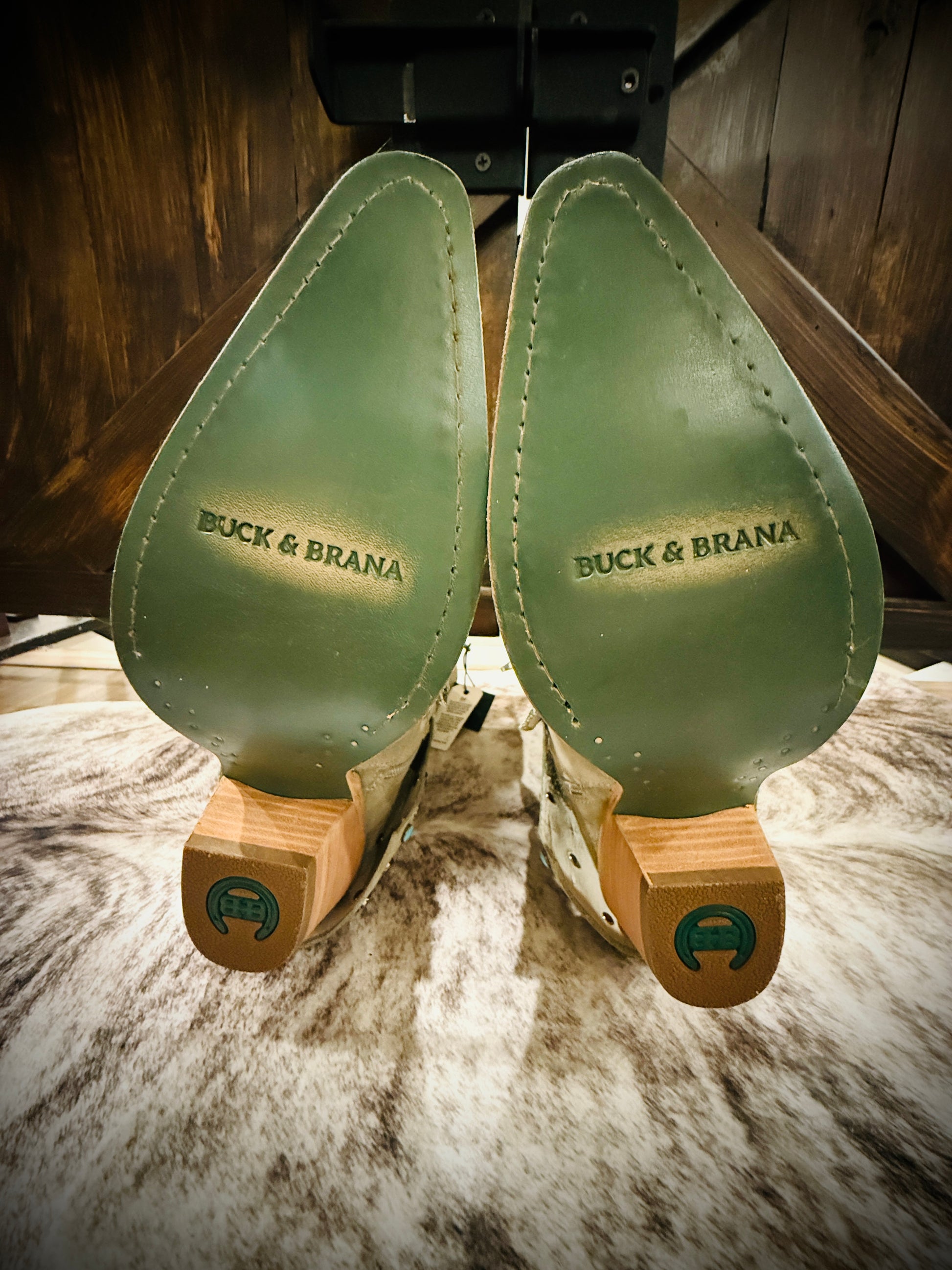 Buck & Brana Arianna Frozen Suede Studded Turquoise Western Boots NWT