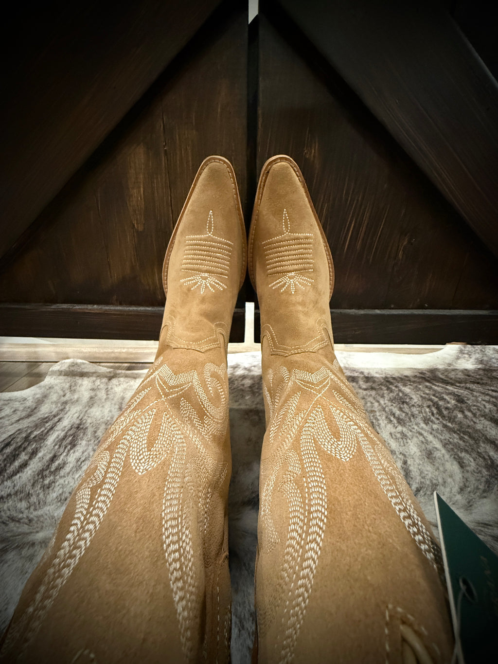 BUCK & BRANA TESSA BEIGE TALL WESTERN BOOTS NWT SIZE 7.5