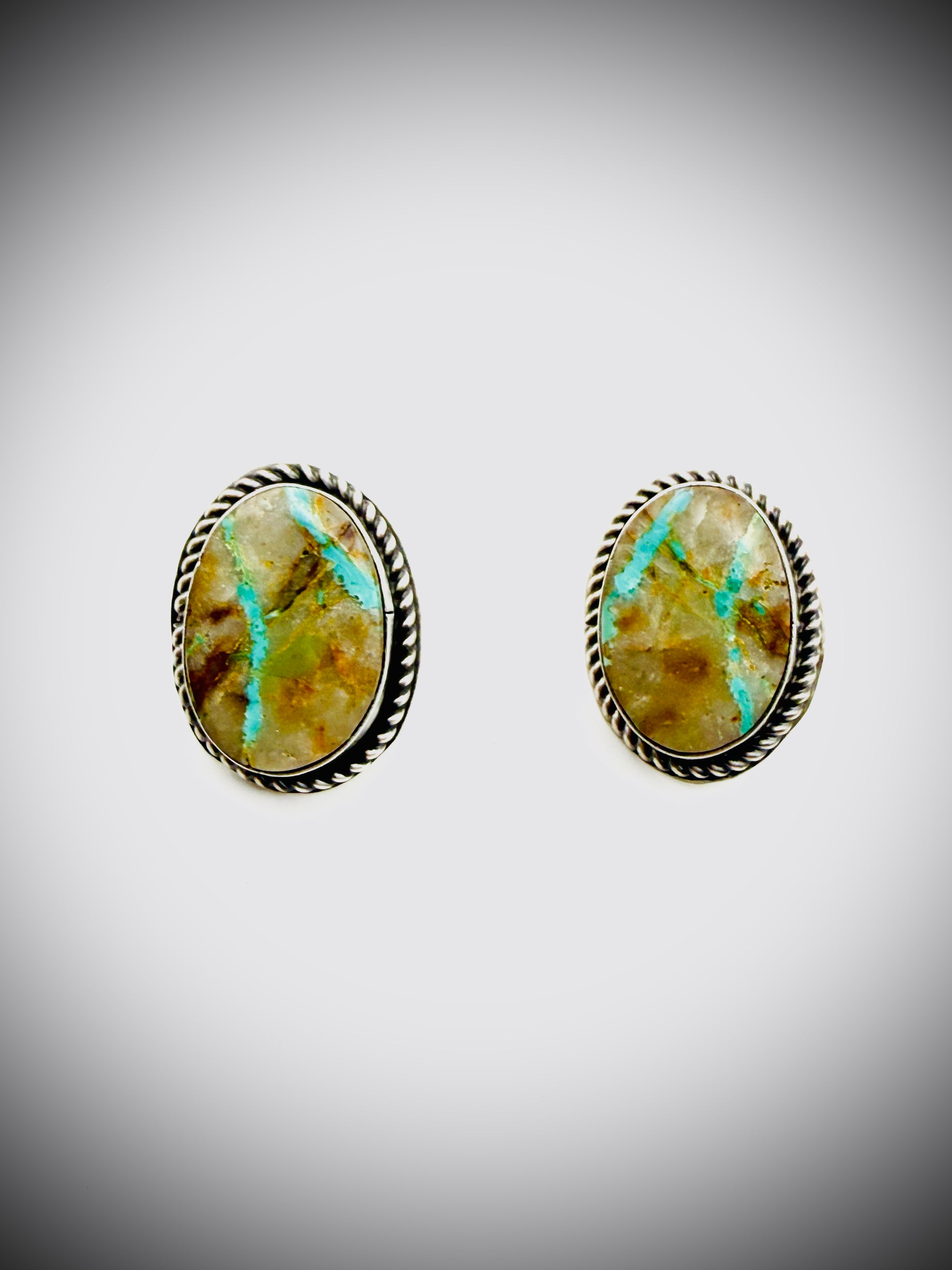 JUDITH DIXON STERLING ROYSTON RIBBON TURQUOISE POST EARRINGS