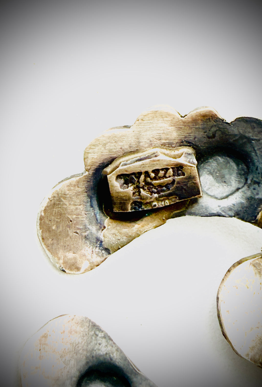 T. YAZZIE NAVAJO STERLING TURQUOISE NAJA RING SIZE 8.5