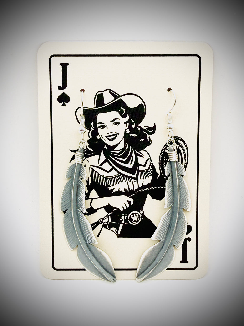 BILLY LONG NAVAJO STERLING FEATHER DANGLE EARRINGS